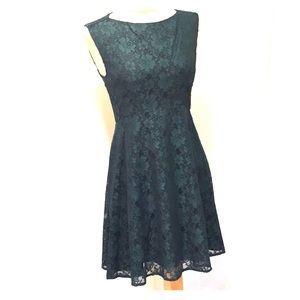 French Connection Hunter Green Lace Dress